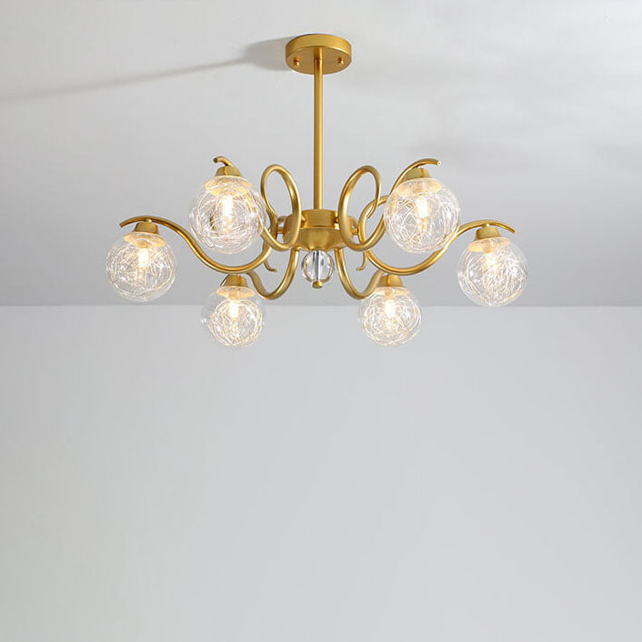 Modern Luxury Magic Bean Glass Gold Branch 6/8/10 Light Chandelier for Living Room