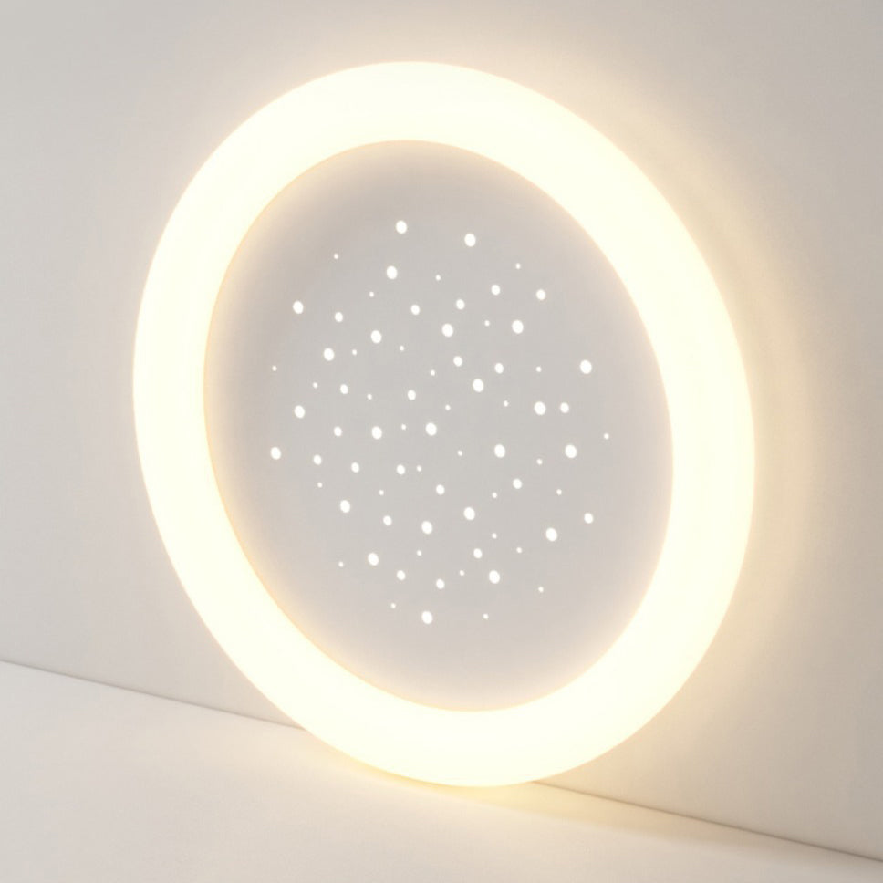Plafonnier LED rond en fer acrylique simplicité moderne ciel étoilé pour chambre 