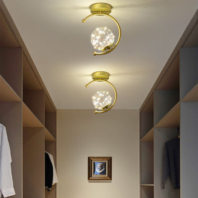 Moderne kreative Kugel voller Sterne Hardware Glas LED Deckenleuchte zur halbeinbau Montage 