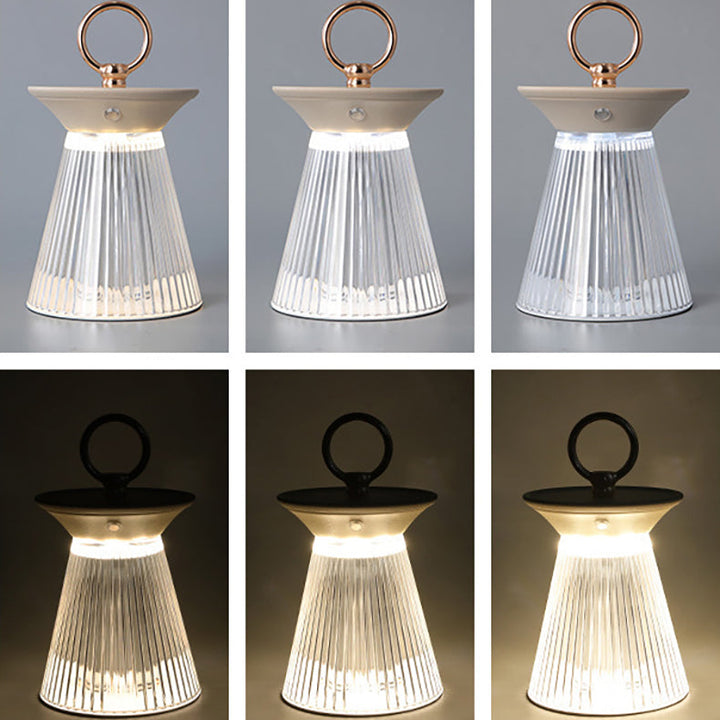 Lámpara de Mesa LED Portátil de Hierro Acrílico Semi-Cónica de Simplicidad Contemporánea Luz Nocturna para Dormitorio 