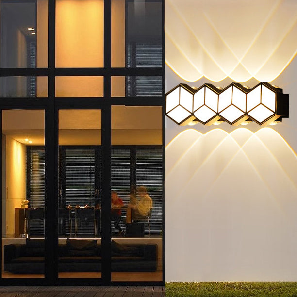 Lámpara de Aplique de Pared LED de Lozange de Acrílico de Aluminio Impermeable Tradicional Europea para Patio Exterior 