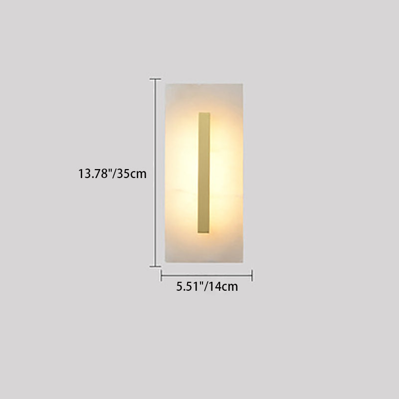 Luxury Chinese Marble Square Brass 1-Light LED Wall Sconce Lamp