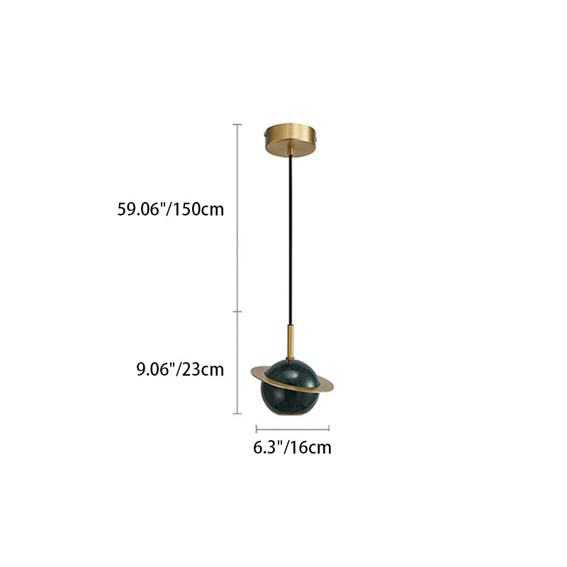 Nordischer minimalistischer Planet Marmor Kupfer LED Pendelleuchte 