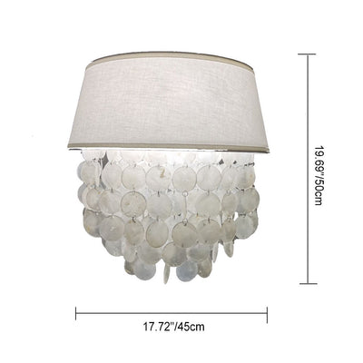 European Vintage Light Luxury Fabric Metal White 3-Light Flush Mount Light