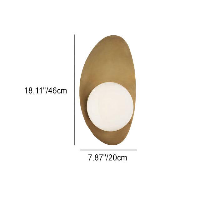 Applique murale 1-lumière en forme de boule en fer et verre scandinave contemporain pour chambre à coucher 