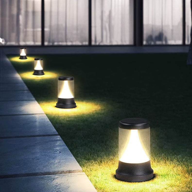 Modernes, unbedeutendes zylindrisches Solar-Aluminium-LED-Rasenlandschaftslicht für den Garten 