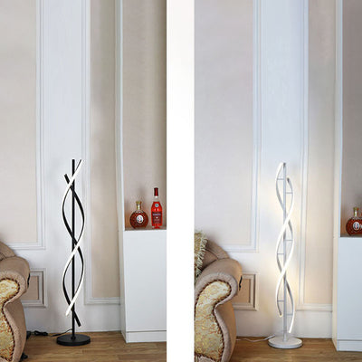 Minimalist 1-Light Spiral LED Standing Floor Lamps