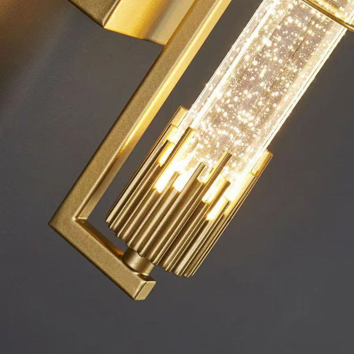 Applique murale contemporaine en fer cylindrique de luxe en cristal LED pour salon 