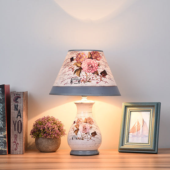 Moderne Art Deco Vase Basis Keramik Karton 1-Licht Tischlampe für Schlafzimmer 