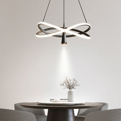 Moderne minimalistische Kreis konische Eisen Acryl LED Kronleuchter für Wohnzimmer 