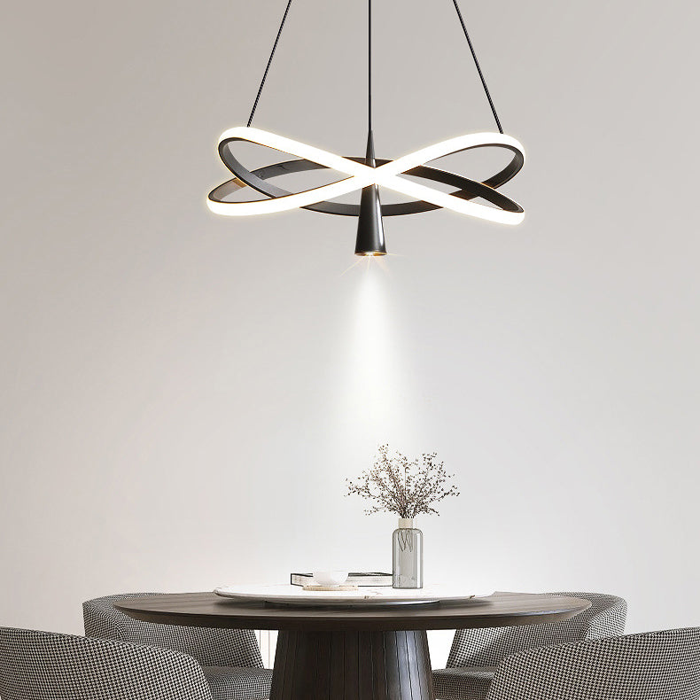 Moderne minimalistische Kreis konische Eisen Acryl LED Kronleuchter für Wohnzimmer 