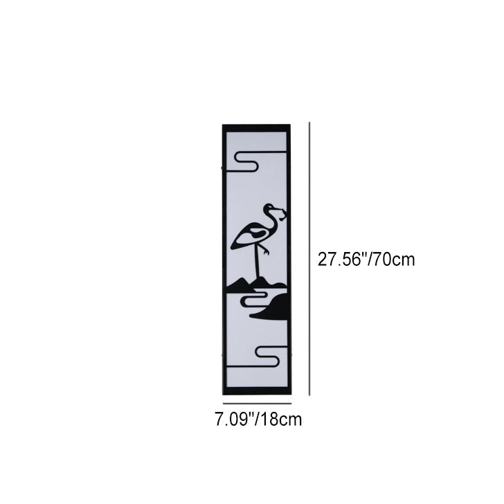 Applique Murale LED Étanche avec Abat-Jour Rectangulaire en Forme de Grue Chinoise Traditionnelle pour Patio Extérieur 