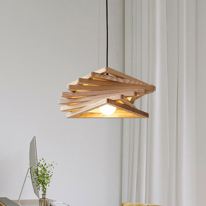 Moderne minimalistische kreative Log Triangle 1-Licht Pendelleuchte 