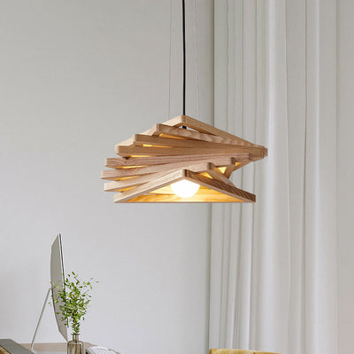 Modern Minimalist Creative Log Triangle 1-Light Pendant Light