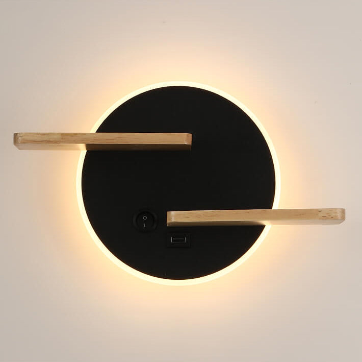 Moderne minimalistische Log-Acryl-Runde-LED-Wandleuchte für das Schlafzimmer 