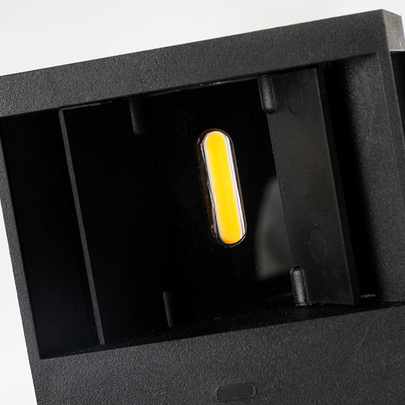 Zeitgenössische Einfachheit ABS Quadrat LED Solar Wasserdichte Outdoor Wand Leuchte Lampe Für Garten 