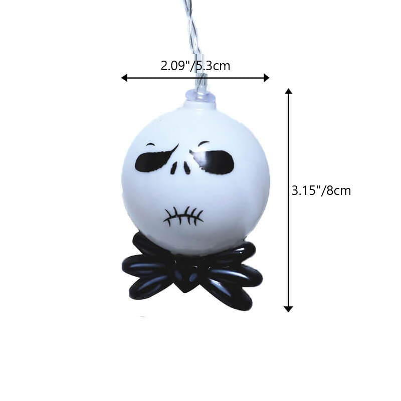 Moderne Art-Déco-Halloween-Lichterkette mit Geistergesicht für Partys, dekorative LED-Lichterkette mit USB-Batteriebox für den Außenbereich 