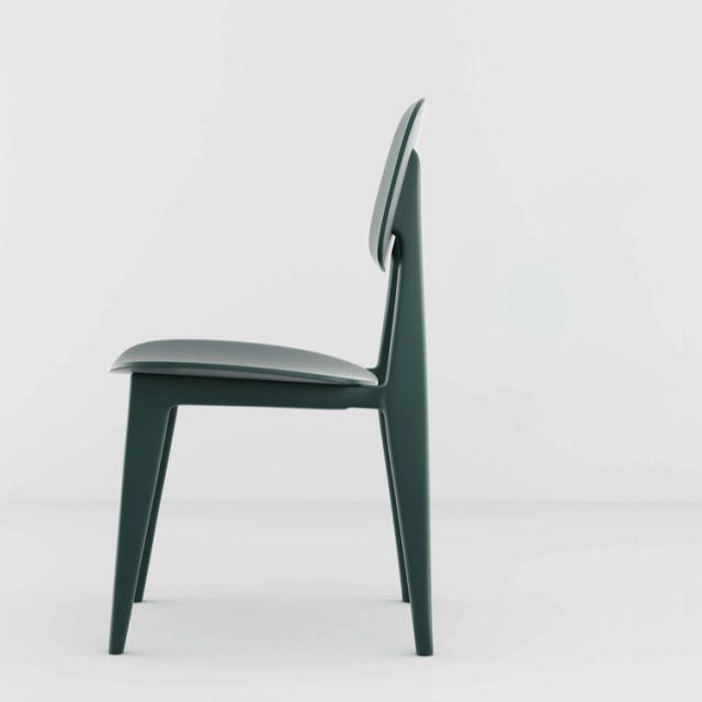 Chaise de salle à manger carrée en plastique macaron scandinave contemporaine avec dossier pour salle à manger 