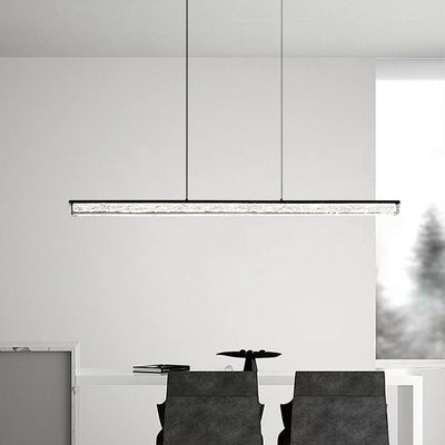 ثريا ضوء LED طويلة من النحاس والراتنج بتصميم حرف واحد حديث بسيط لغرفة الطعام 