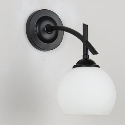 Applique murale 1 lumière avec abat-jour en verre sphérique en fer de simplicité contemporaine pour chambre à coucher 