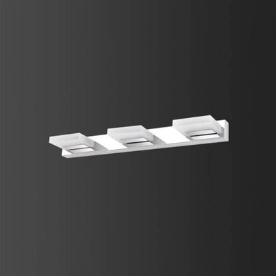 Lámpara de pared frontal de espejo de tocador de baño LED cuadrada de acero inoxidable acrílico simple nórdico 
