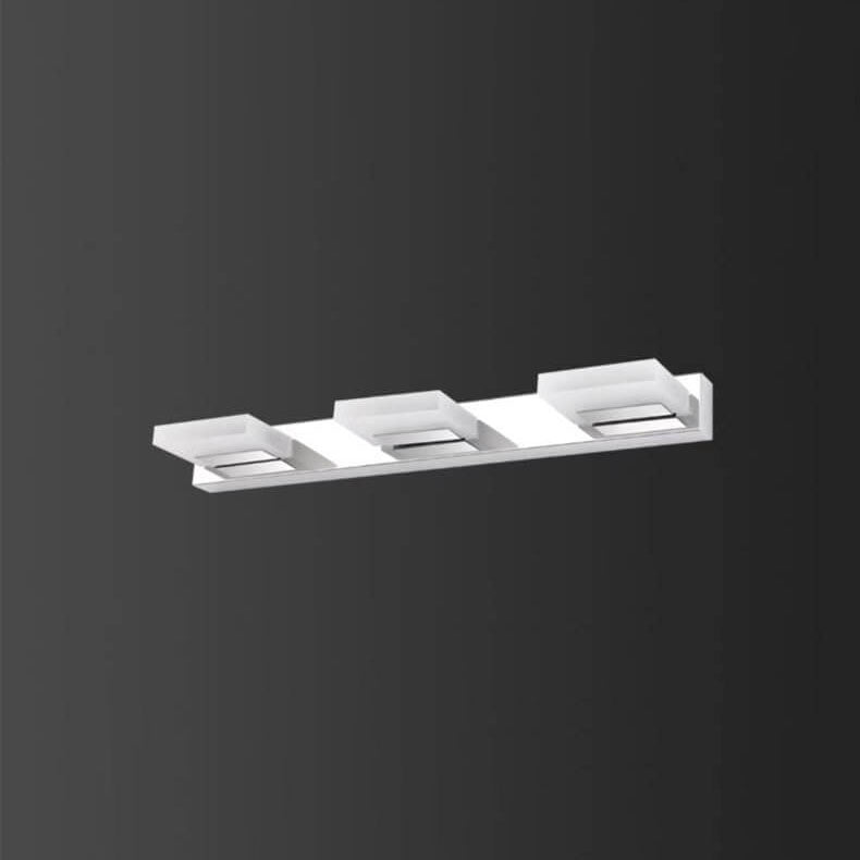 Lámpara de pared frontal de espejo de tocador de baño LED cuadrada de acero inoxidable acrílico simple nórdico 