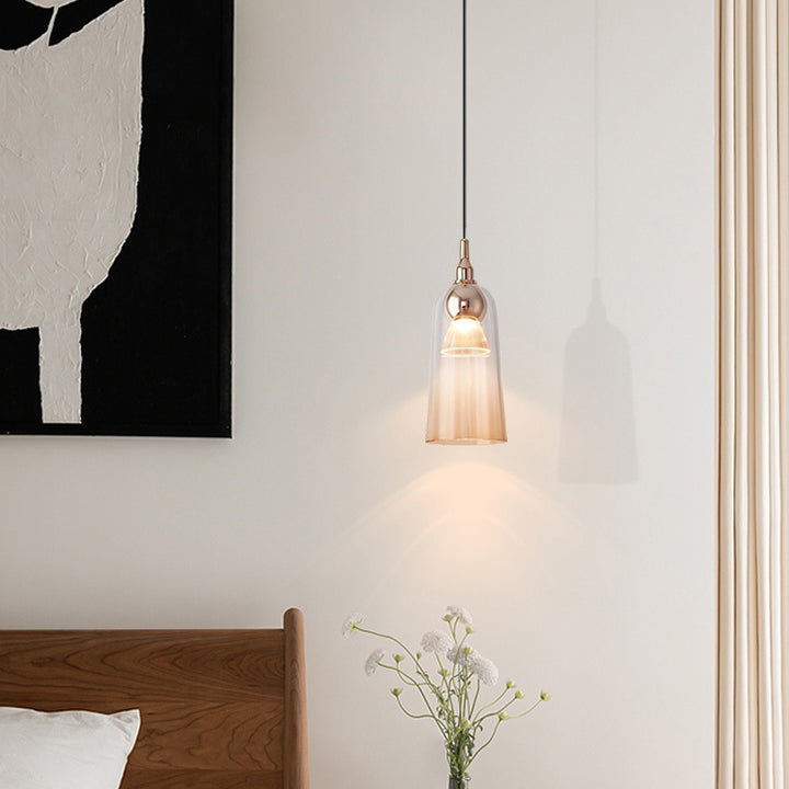 Zeitgenössische nordische Acryl-Cup-Shade-Aluminium-LED-Pendelleuchte mit Farbverlauf für Esszimmer 
