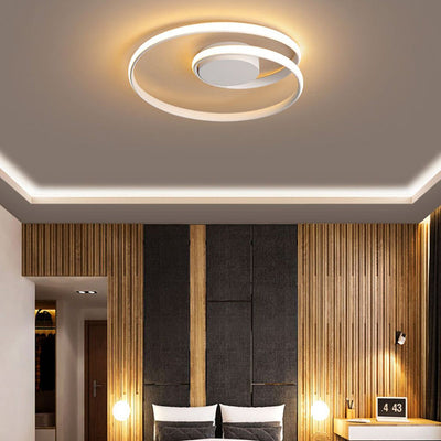 Moderna lámpara de techo empotrada LED redonda minimalista de silicona y aluminio para sala de estar 