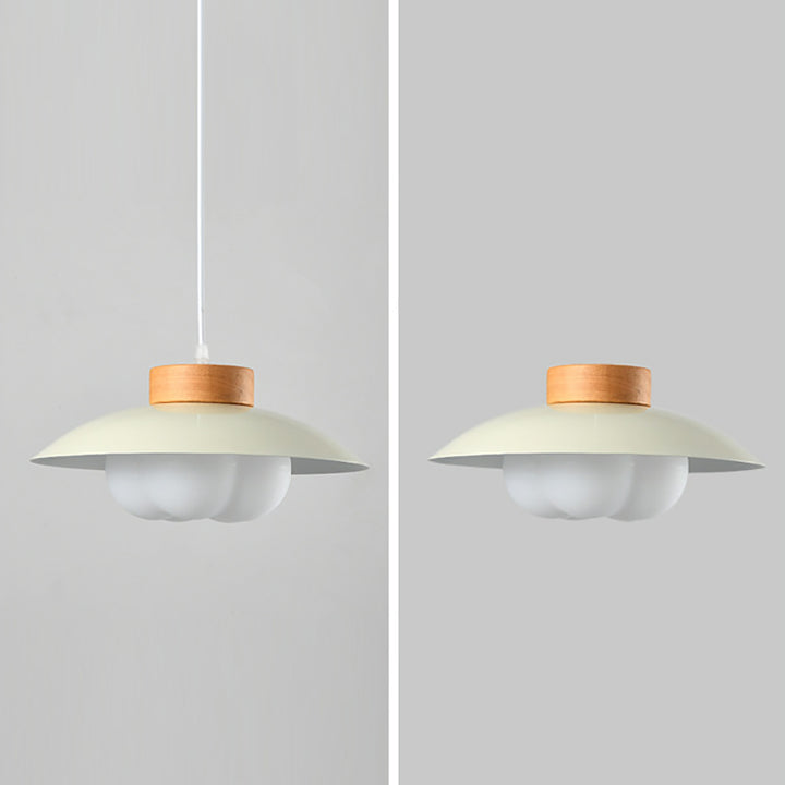Zeitgenössische nordische Eisenholz PE Schüssel 1/2/3 Licht Kronleuchter Insel Licht für Esszimmer 