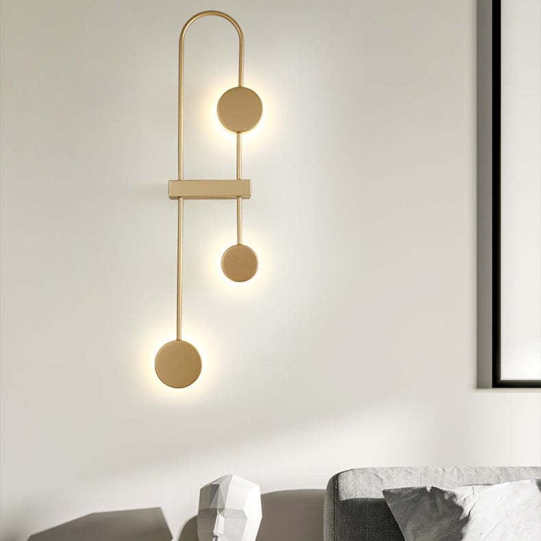 Applique murale LED en métal acrylique géométrique ronde nordique contemporaine pour couloir 