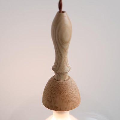 Lámpara colgante de 1 luz de vidrio y madera con forma de orbe japonés tradicional para sala de estar 