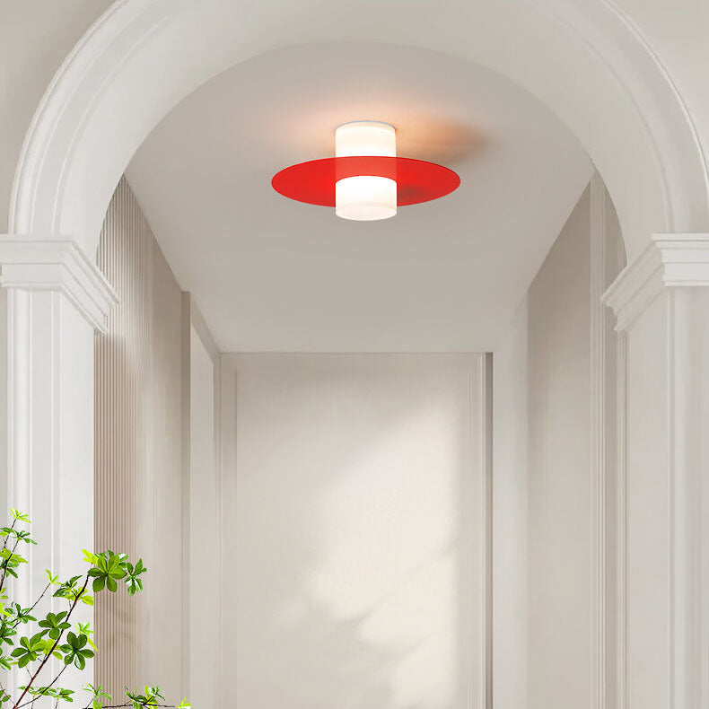 Lumière de plafond semi-encastrée LED en fer acrylique disque cylindrique minimaliste moderne 