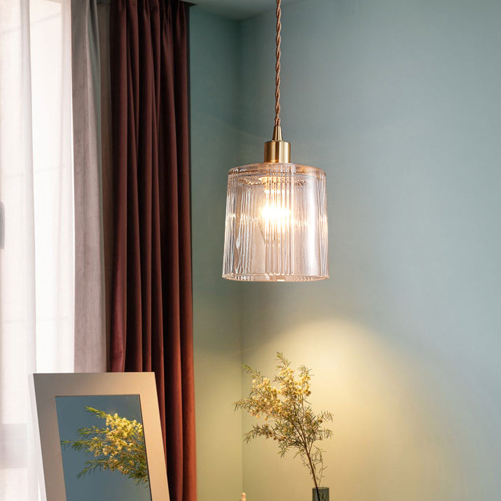 Zeitgenössische Luxus Messing Blume Glas Schatten 1-Licht Pendelleuchte für Wohnzimmer 