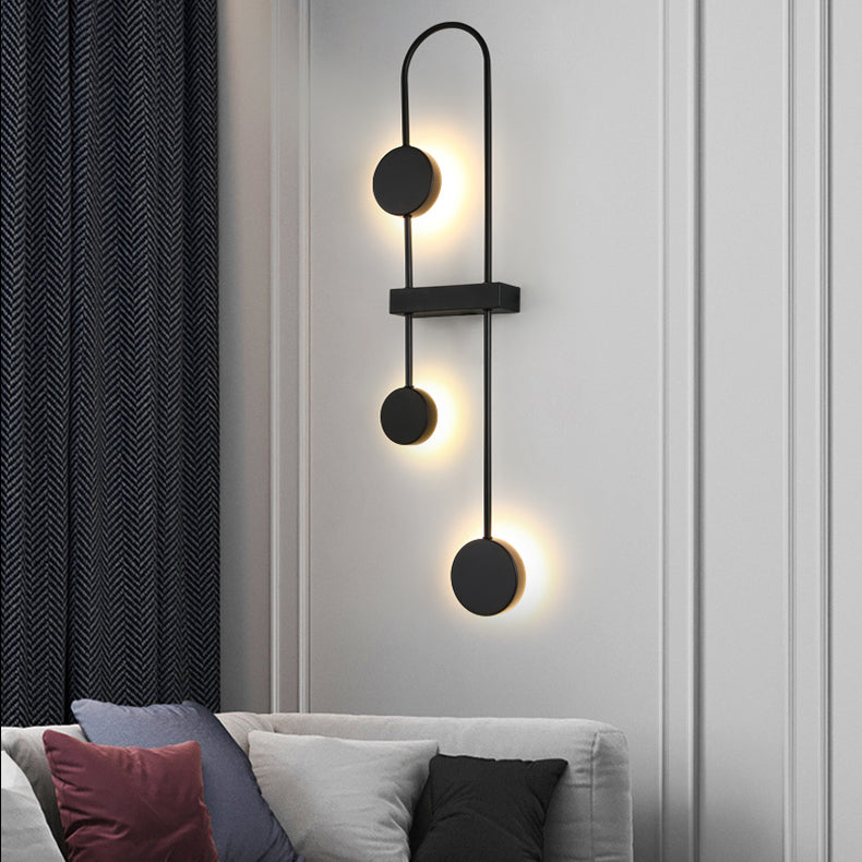 مصباح حائط LED معدني أكريليك بشكل دائرة U حديث وبسيط لغرفة النوم 