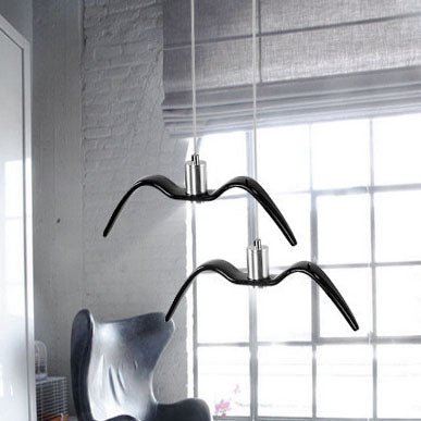 Personnalité créative nordique Suspension LED en fer forgé avec mouette 