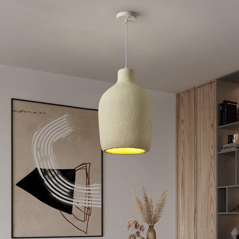 Traditionelle japanische Fiberglas-Eisenflasche, runde 1-flammige Pendelleuchte für Esszimmer 