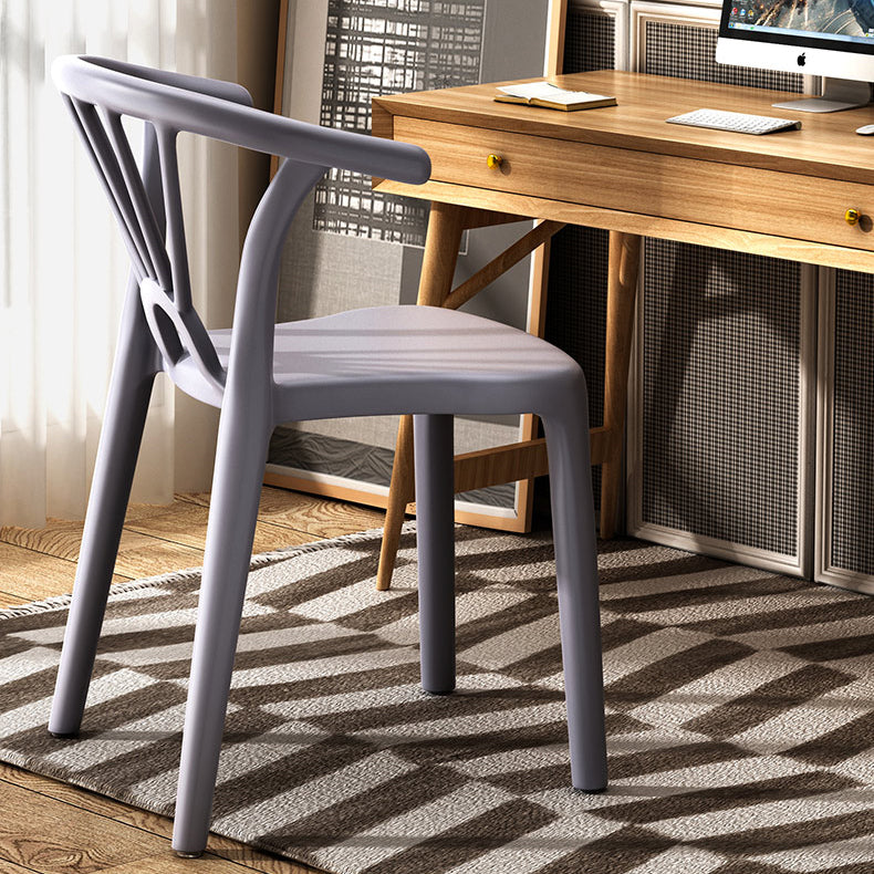 Chaise de salle à manger empilable en plastique Arc scandinave contemporain avec dossier pour salle à manger 