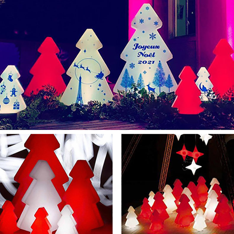 Moderne Art Deco Wasserdichte Solar Wiederaufladbare PE Weihnachtsbaum LED RGB Landschaft Beleuchtung Außenleuchte Für Garten 