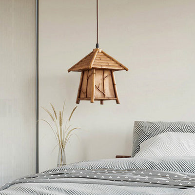 Traditioneller japanischer Harz-Eisen-Kupfer-Haus-Zylinder 1/3 Licht Insel-Licht-Kronleuchter für Esszimmer 
