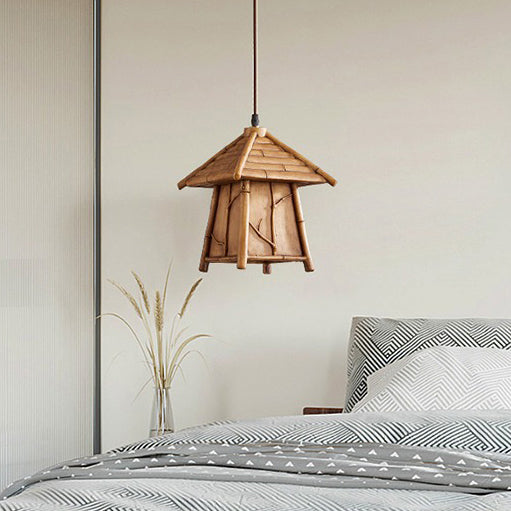 Traditioneller japanischer Harz-Eisen-Kupfer-Haus-Zylinder 1/3 Licht Insel-Licht-Kronleuchter für Esszimmer 