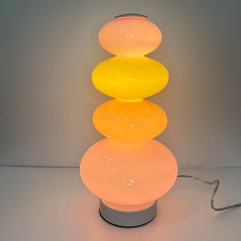 Lámpara de mesa LED de brochetas de calabaza de caramelo arcoíris creativo Macaron 