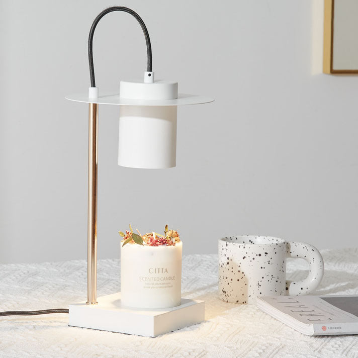 Lampe de table en cire fondue à 1 lumière en cylindre en fer forgé minimaliste moderne pour chambre 