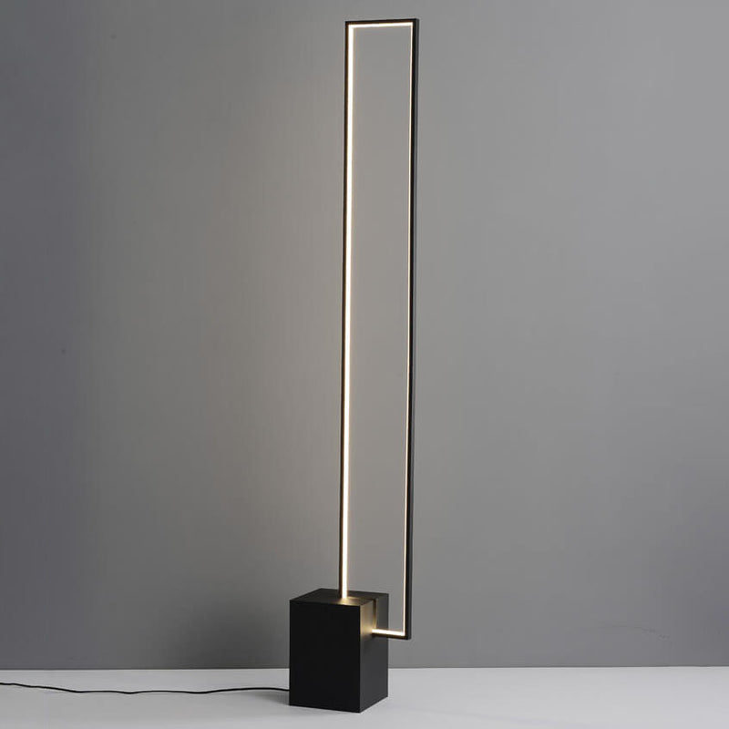Modern Minimalist Rectangular Line Iron LED Standing Floor Lamp For Living Room