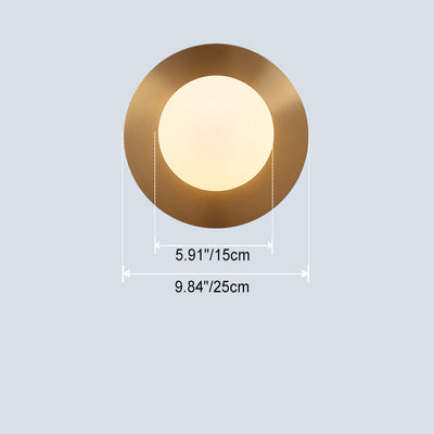 Moderne minimalistische runde Kugel Eisen Glas 1-Licht Wandleuchte Lampe für Wohnzimmer 