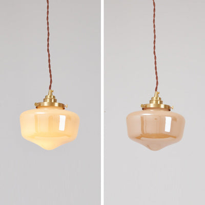 Lustre suspendu en laiton et verre nordique contemporain à 1 lumière pour salon 
