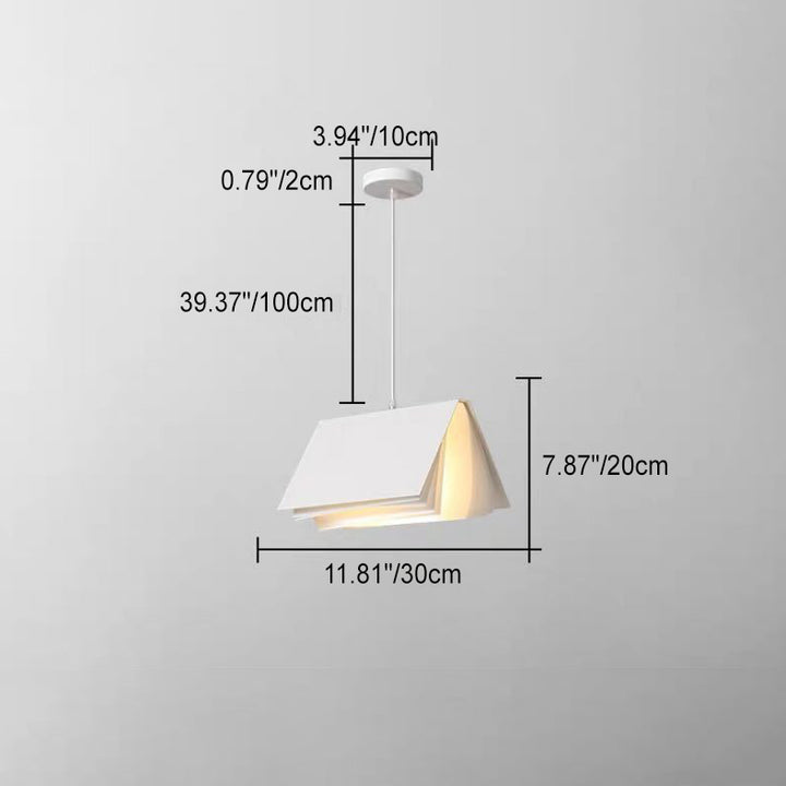 Contemporary Creative Book Shape Iron PC Fabric 1-Light Pendant Light For Living Room