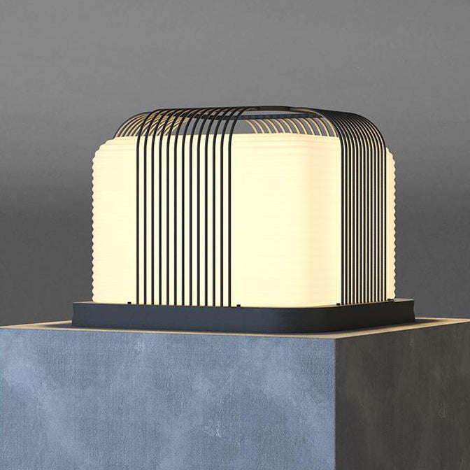 Lumière paysagère LED en acier inoxydable étanche solaire de simplicité moderne pour jardin, lumière extérieure cubique carrée en PE 