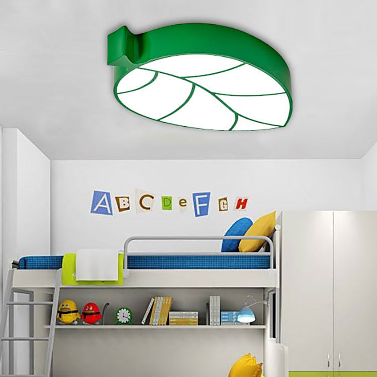 Luz de techo LED empotrada elíptica de metal acrílico con follaje de simplicidad moderna para dormitorio infantil 