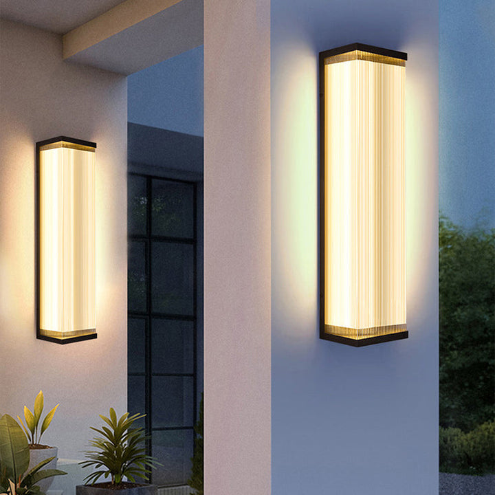 Applique murale LED extérieure en acier inoxydable rectangulaire acrylique étanche moderne minimaliste pour patio extérieur 