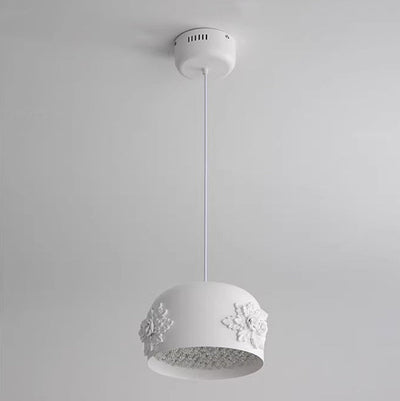 Moderne Art Deco Zylinder Eisen Harz 1-Licht Pendelleuchte für Schlafzimmer 